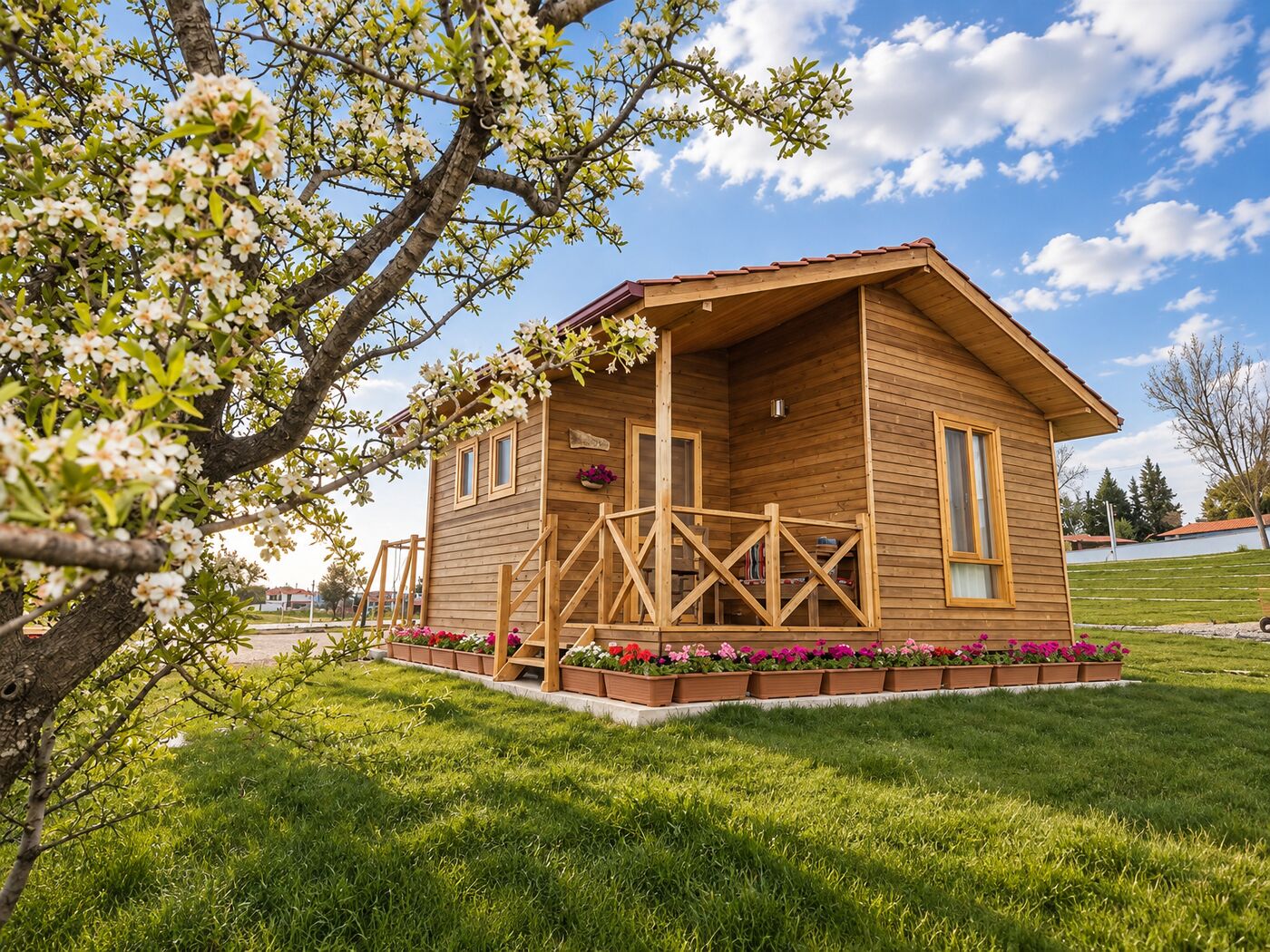 Bademler Doğal Yaşam Köyü solid-timber bungalow, inside and out 7